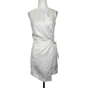 Leifsdottir Anthropologie linen blend wrap mini dress